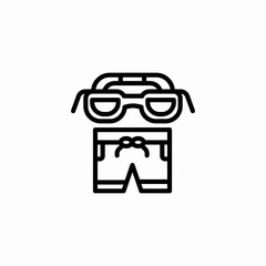 swimming pants glasses icon sign vector