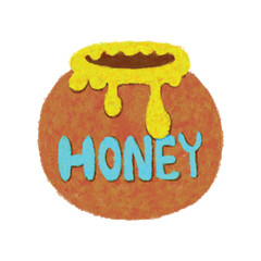 Hand-painted honey, rough lines, soft and fluffy.