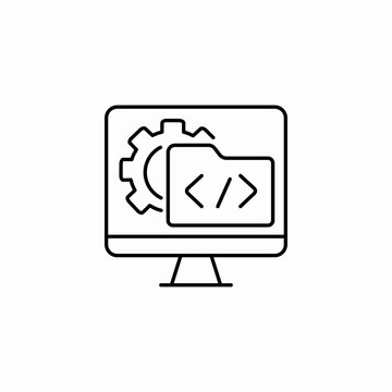 web code settings icon sign vector