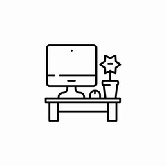 working desk icon sign vector