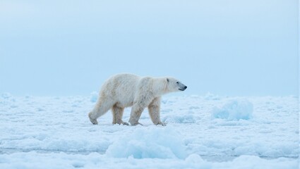 Polar bear in arctic landscape