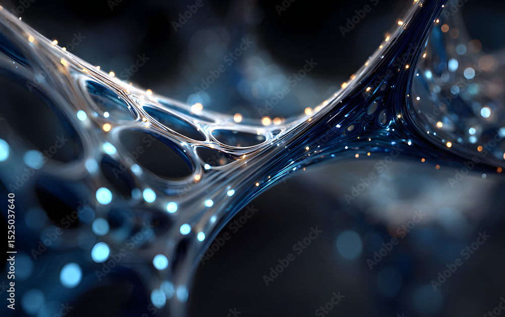 Aufkleber 3d render of abstract detailed shape. dynamic futuristic background.