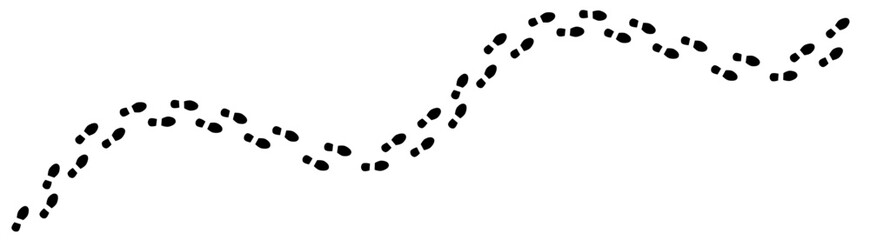 Human footprints tracking path on white background, Shoes trail track vector illustrations