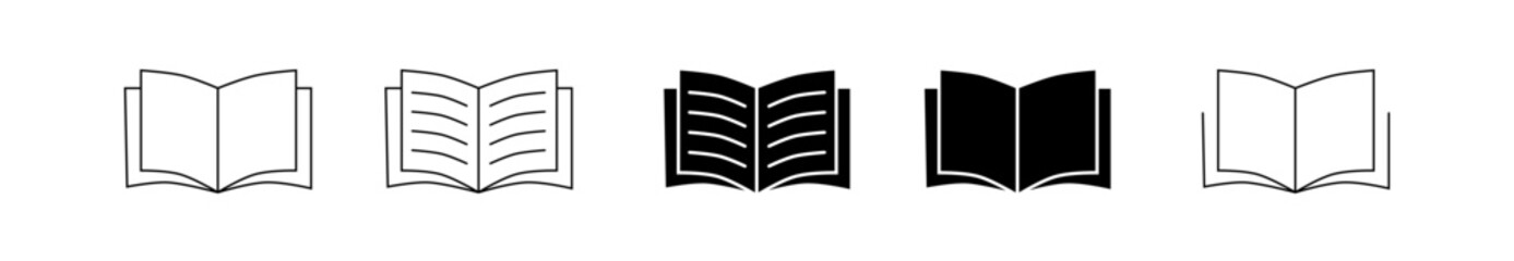 Open book icon pictogram set illustration