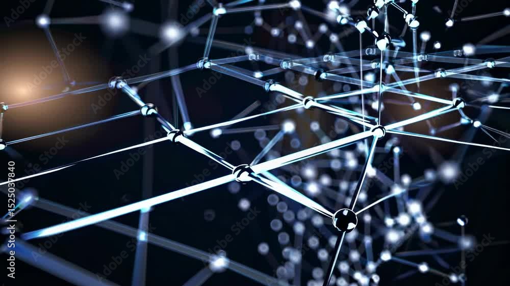 Poster exploring the intricate world of molecular structures and connections in scientific research