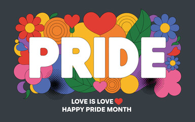 A Vibrant Digital Illustration Celebrating Pride Month Love is Love