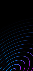 Minimalist Colorful Gradient Circular Lines on Black Background. Modern Phone Wallpaper Design. Bg. Vector Illustration