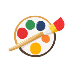 My Simple flat 2D icon paint palette isolated on transparent background, vector, flat design, animation design, vector, flat design, animation design, simple flat 2D icon, minimalist design