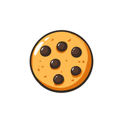 Simple flat 2D icon cookie isolated on transparent background, vector, flat design, animation design, vector, flat design, animation design, simple flat 2D icon, minimalist design, clipart