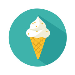 Simple flat 2D icon ice cream cone isolated on transparent background, vector, flat design, animation design, vector, flat design, animation design, simple flat 2D icon, minimalist design, clipart