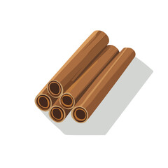 Simple flat 2D icon cinnamon sticks isolated on transparent background, vector, flat design, animation design, vector, flat design, animation design, simple flat 2D icon, minimalist design, clipart