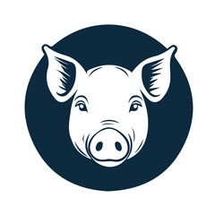 Simple flat 2D icon pig isolated on transparent background, vector, flat design, animation design, vector, flat design, animation design, simple flat 2D icon, minimalist design, clipart