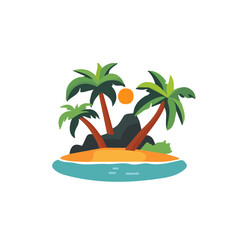 Simple flat 2D icon islands group isolated on transparent background, vector, flat design, animation design, vector, flat design, animation design, simple flat 2D icon, minimalist design, clipart