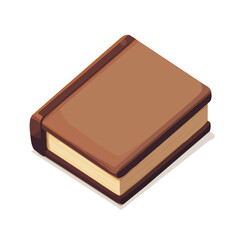 My Simple flat 2D brown book icon on a transparent background, high-resolution vector illustration, minimalist clipart, suitable for print and digital design, clipart icon set