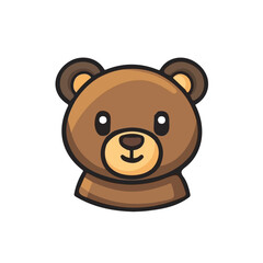 Naklejka premium My Simple flat 2D teddy bear icon on a transparent background, high-resolution vector illustration, minimalist clipart, suitable for print and digital design, clipart icon set