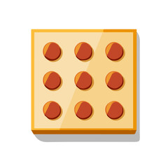 My Simple flat 2D pizza box icon on a transparent background, high-resolution vector illustration, minimalist clipart, suitable for print and digital design, clipart icon set