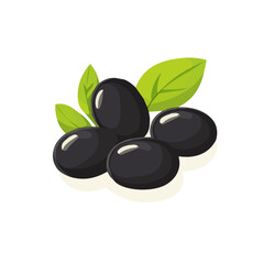 My Simple flat 2D black beans icon on a transparent background, high-resolution vector illustration, minimalist clipart, suitable for print and digital design, clipart icon set