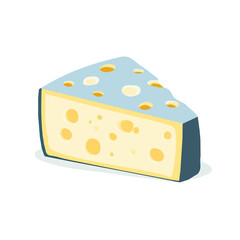 My Simple flat 2D blue cheese icon on a transparent background, high-resolution vector illustration, minimalist clipart, suitable for print and digital design, clipart icon set, eps format	