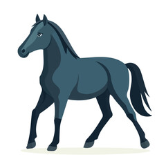 My Simple flat 2D horse icon on a transparent background, high-resolution vector illustration, minimalist clipart, suitable for print and digital design, clipart icon set, eps format	