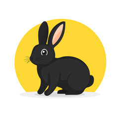 My Simple flat 2D rabbit icon on a transparent background, high-resolution vector illustration, minimalist clipart, suitable for print and digital design, clipart icon set, eps format	