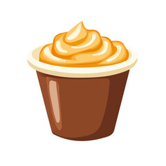 My Simple flat 2D pudding cup icon on a transparent background, high-resolution vector illustration, minimalist clipart, suitable for print and digital design, clipart icon set	