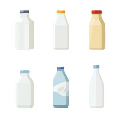 My Simple flat 2D milk cartons set icon on a transparent background, high-resolution vector illustration, minimalist clipart, suitable for print and digital design, clipart icon set	
