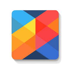 My Simple flat 2D colorful square icon on a transparent background, high-resolution vector illustration, minimalist clipart, suitable for print and digital design, clipart icon set