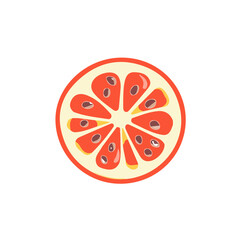 My Simple flat 2D sliced passion fruit icon on a transparent background, high-resolution vector illustration, minimalist clipart, suitable for print and digital design, clipart icon set