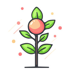 My Simple flat 2D peach tree icon on a transparent background, high-resolution vector illustration, minimalist clipart, suitable for print and digital design, clipart icon set