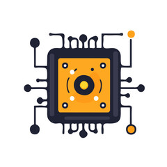 My Simple flat 2D digital sensor icon on a transparent background, high-resolution vector illustration, minimalist clipart, suitable for print and digital design, clipart icon set