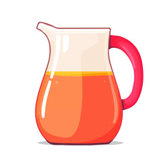 My Simple flat 2D juice pitcher icon on a transparent background, high-resolution vector illustration, minimalist clipart, suitable for print and digital design, clipart icon set