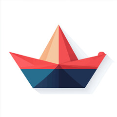 My Simple flat 2D paper boat icon on a transparent background, high-resolution vector illustration, minimalist clipart, suitable for print and digital design, clipart icon set