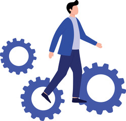 Man Walking on Gears Digital 