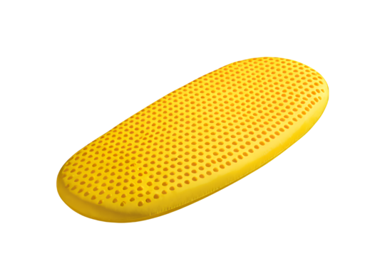 Neon Yellow Pebble with Transparent Background, Sleek Design Element