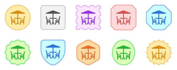 Editable outdoor seat vector icon. Cafe, coffee shop, restaurant, drink, beverages. Part of a big icon set family. Perfect for web and app interfaces, presentations, infographics, etc