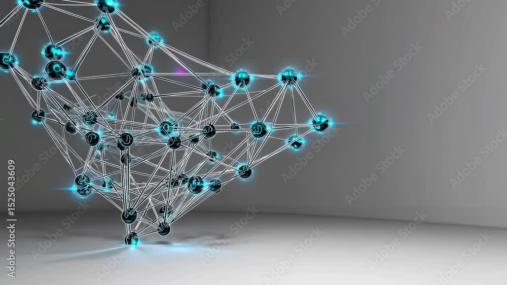 Aufkleber Exploring the dynamics of interconnected nodes in a futuristic digital network environment