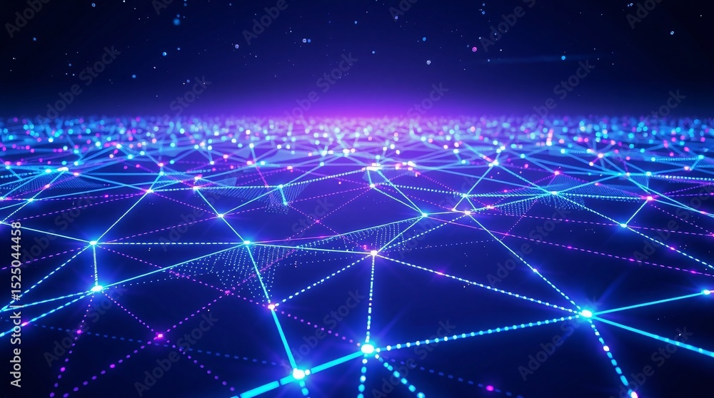Poster abstract network connection digital data flow