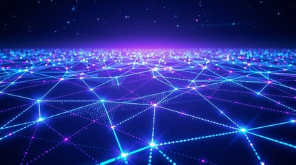 Fototapeta premium Abstract network connection digital data flow