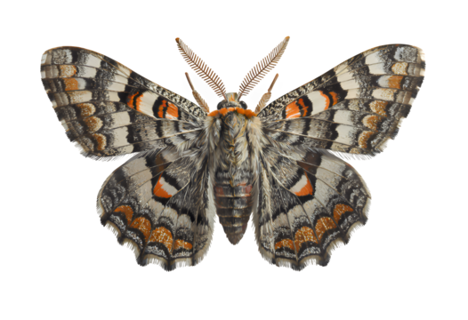 White and Orange Butterfly, Transparent Cutout, Nature Graphic