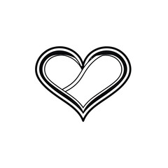 minimal heart line icon VECTOR