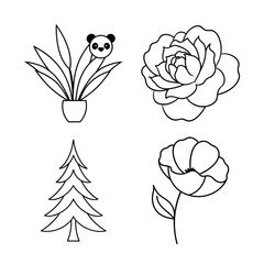 Fototapeta premium set of vector flowers