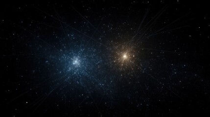 Fototapeta premium Binary Star System Formation with Interstellar Dust and Luminous Nebula