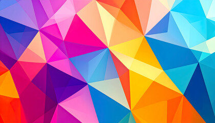 Obraz premium Colorful geometric abstract background with vibrant triangles