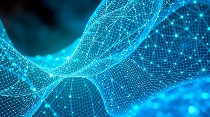 Abstract blue network data flow digital technology