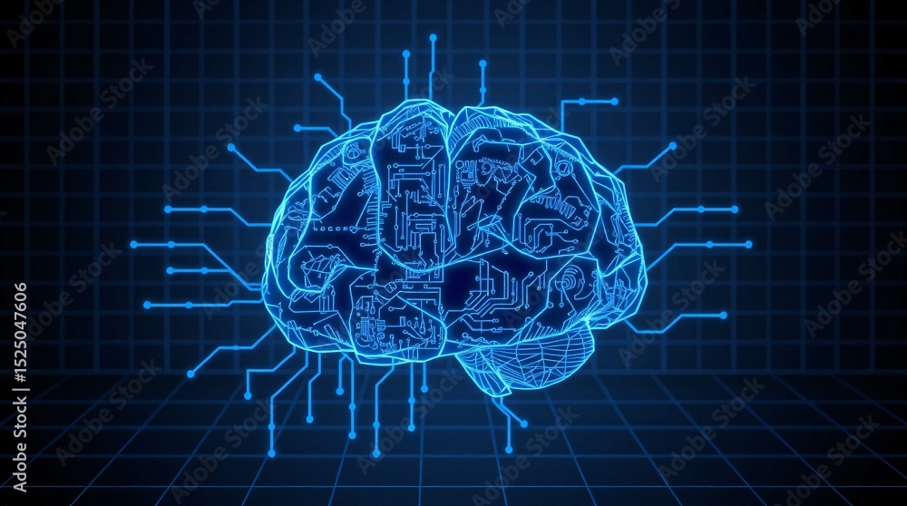Poster digital brain circuitry neural network artificial intelligence