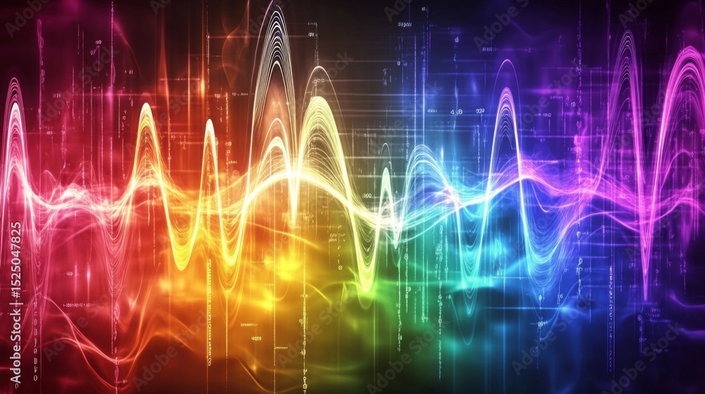 Aufkleber a colorful heartbeat graph flowing smoothly across a digital display, representing the life force an