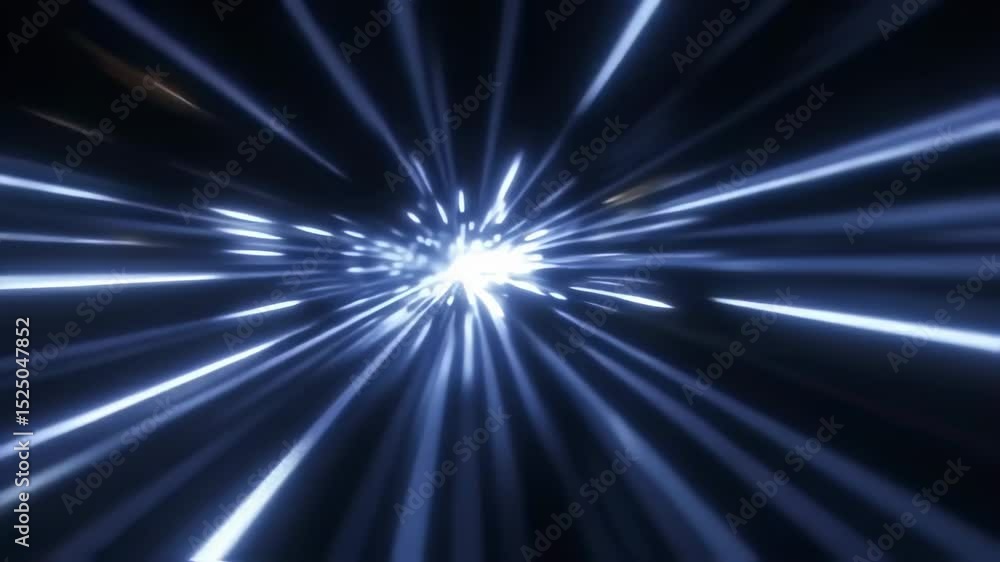 Aufkleber light trails are speeding across a highway at night with glowing dots on the side creating a futuris