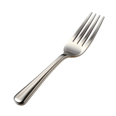 A silver stainless steel fork, PNG file for mock-up