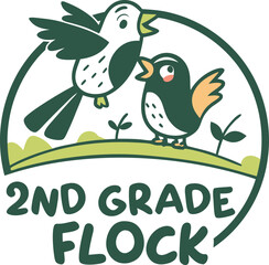 Obraz premium Two and grade flock typography T-shirt Design Print Ready eps file 