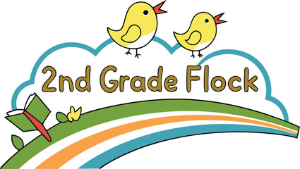  Two  and grade flock  typography T-shirt Design Print Ready eps file 